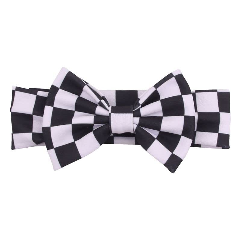 BBTDIN baby plaid checkered hair band with bow for cute outfits and special occasions.
