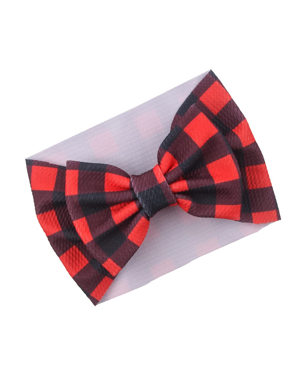 BBTDIN baby plaid turban headband with bow, checkered design for adorable photos.