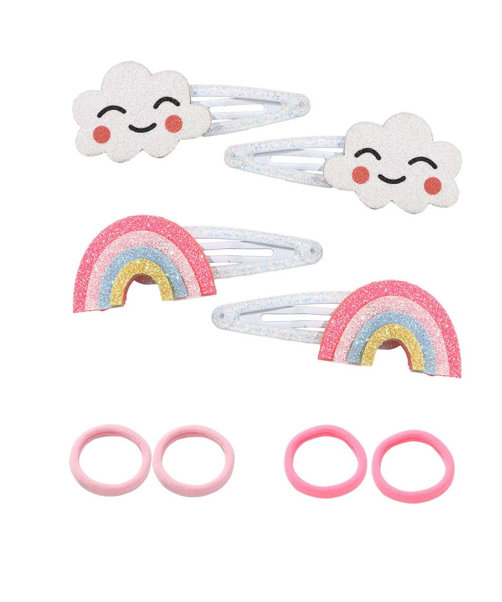 BBTDIN rainbow cloud hair clip with soft elastic grip for baby