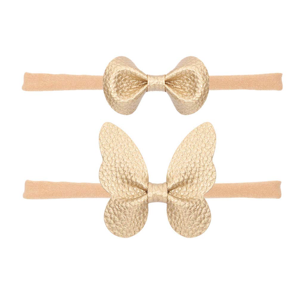 BBTDIN butterfly headband in gold for baby girls, ideal for daily outfits and special occasions.