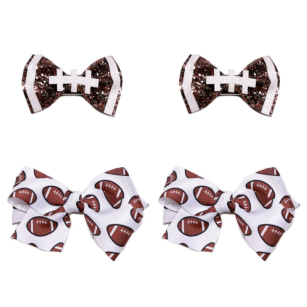 BBTDIN football hair bow clip blue, cake topper or gift idea