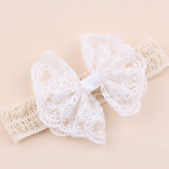 BBTDIN infant baptism headwrap in white lace, adds elegant ceremony style.