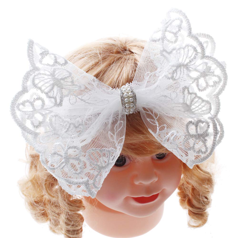 BBTDIN newborn baptism lace headwear provides soft comfort for special occasions