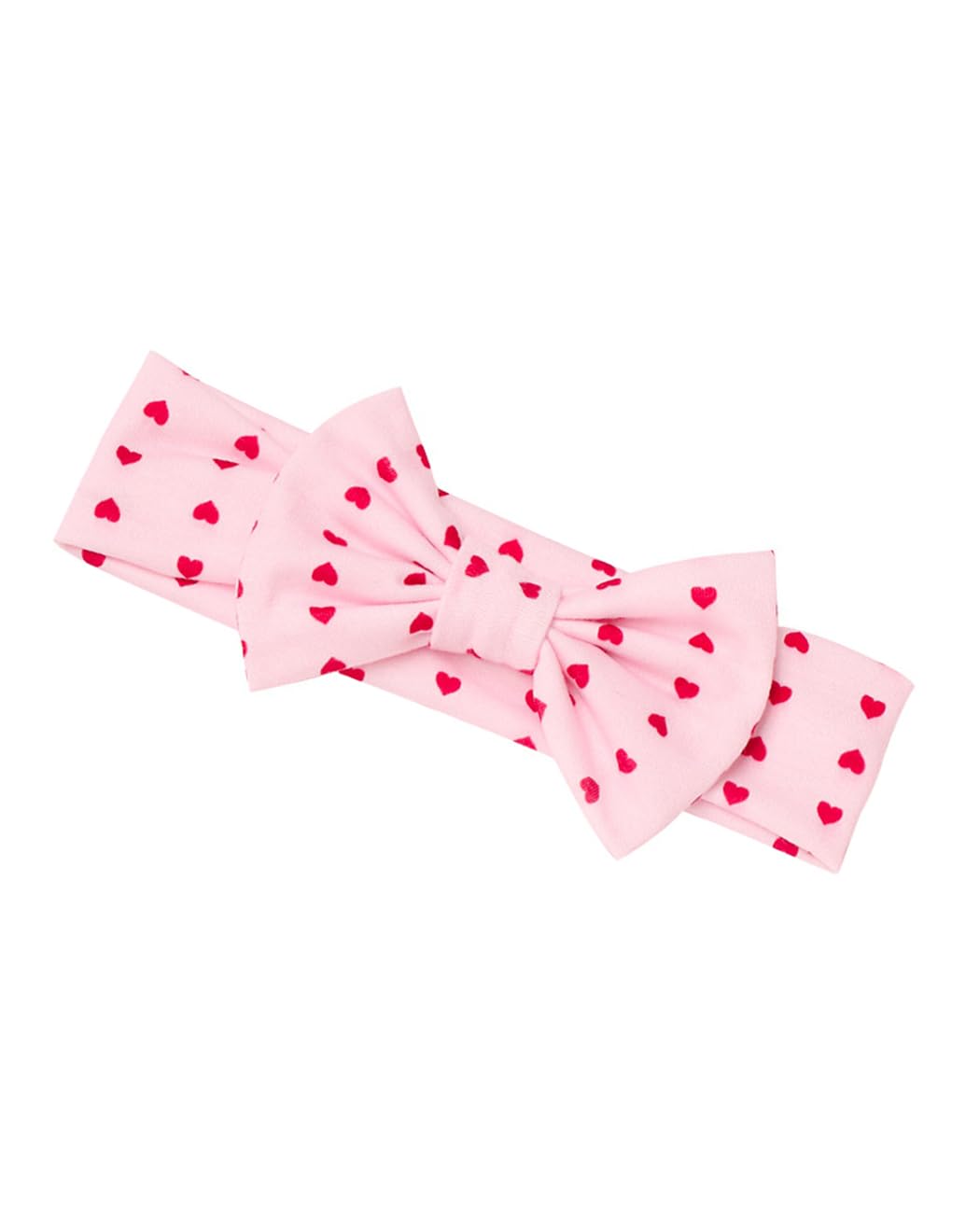BBTDIN Valentine’s Day turban for baby girl, pink front view, soft fabric for comfort
