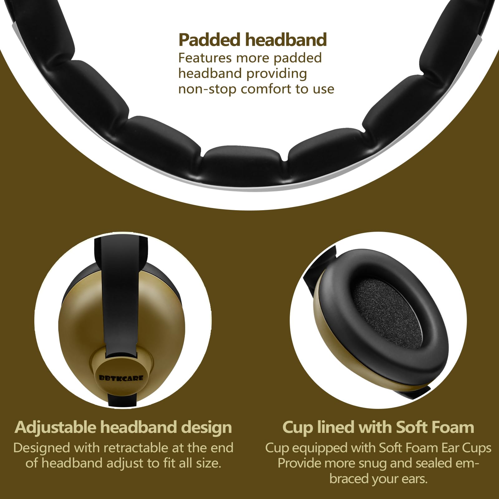 BBTKCARE travel-ready earmuffs fit easily in bags for on-the-go use.