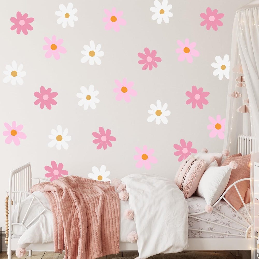 BBTO Daisy wall decal vinyl material highlighting durability and waterproofing.