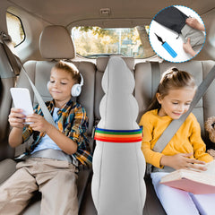 BBTO inflatable car backseat divider viewed from front, creating calmer driving space