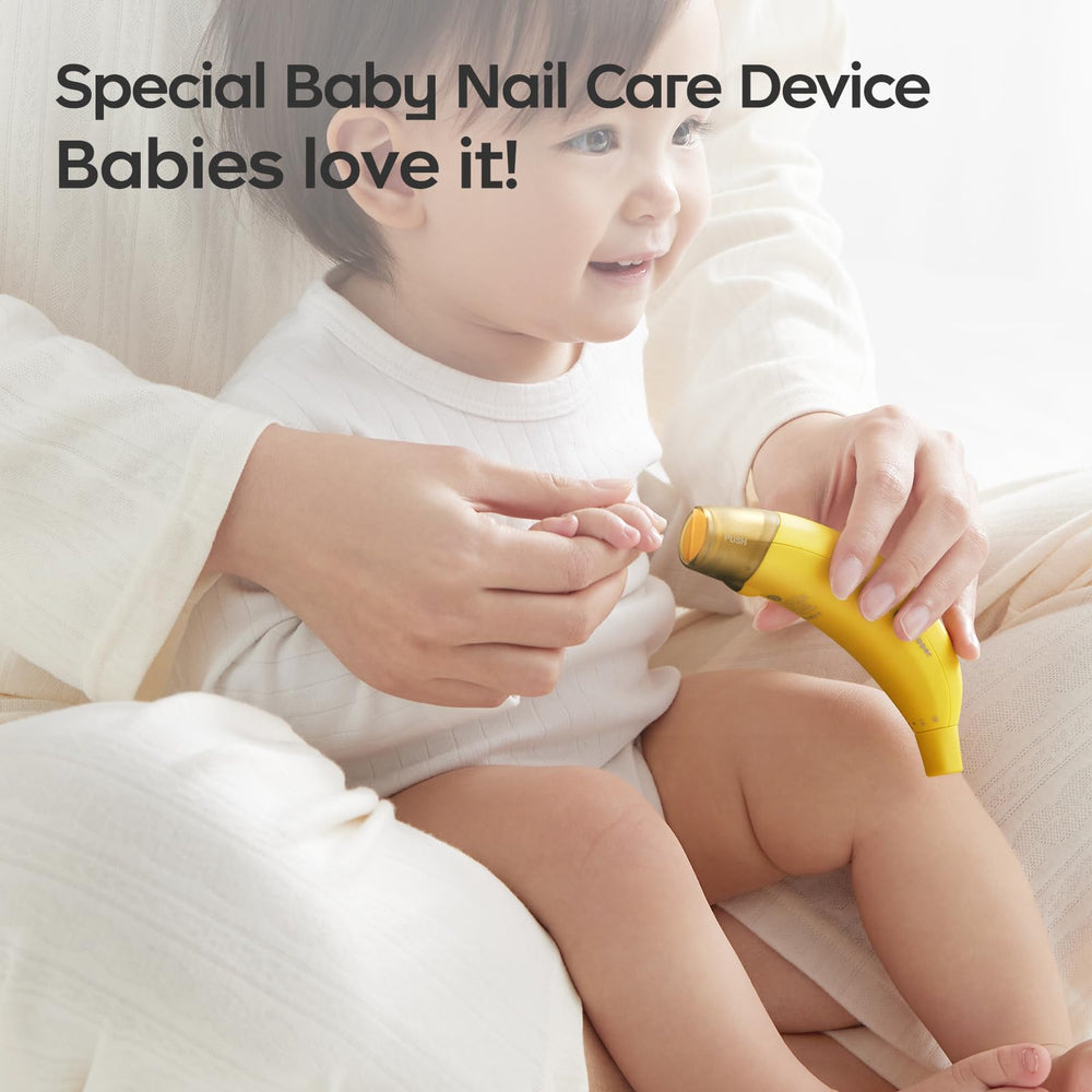 bc babycare nail trimmer showing low frequency vibrations for gentle filing