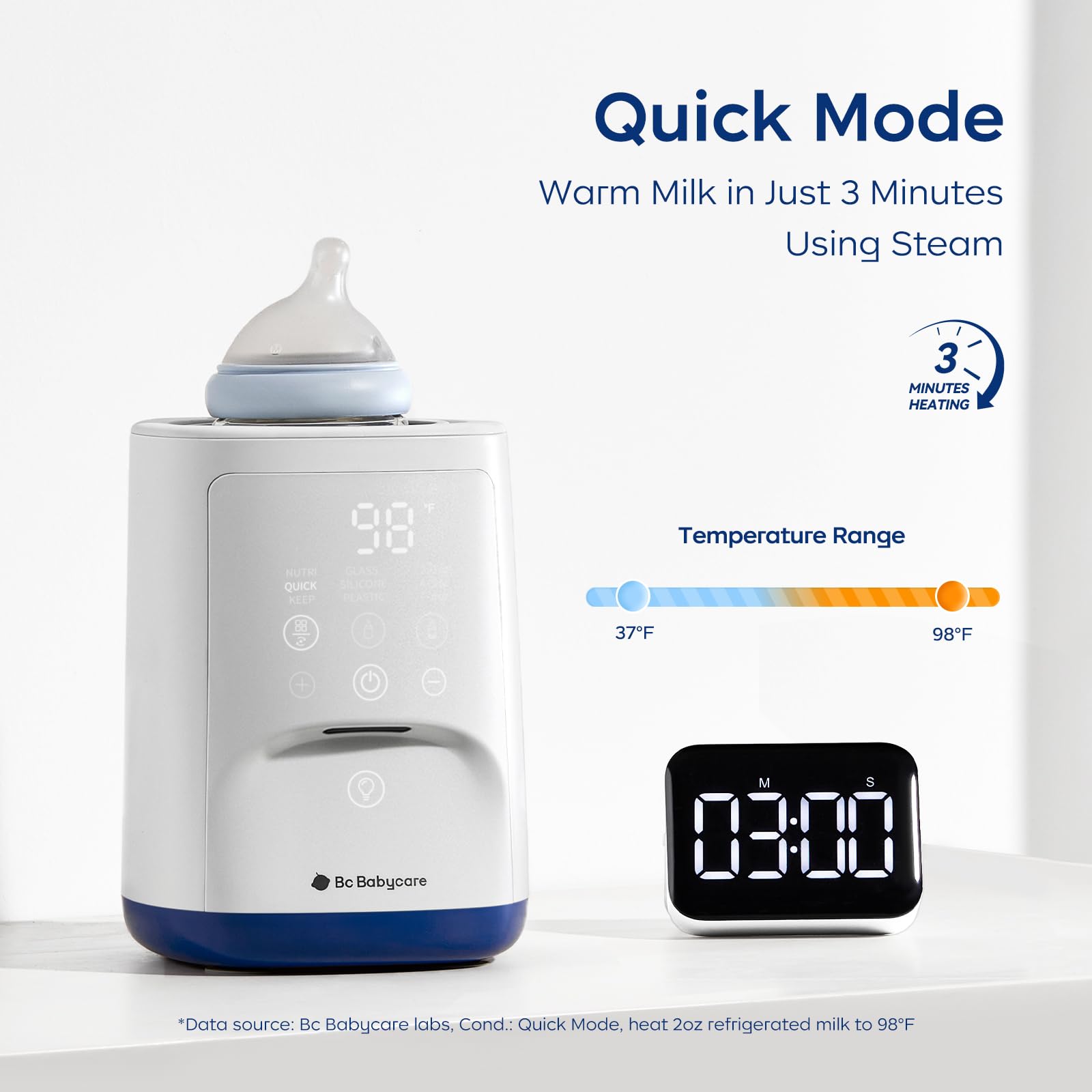 Bc Babycare Bottle Warmer keeps milk warm for up to 24 hours