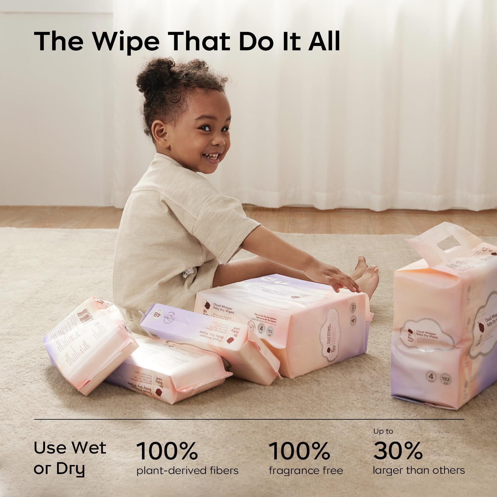 bc babycare dry wipes gentle softness for newborn skin.