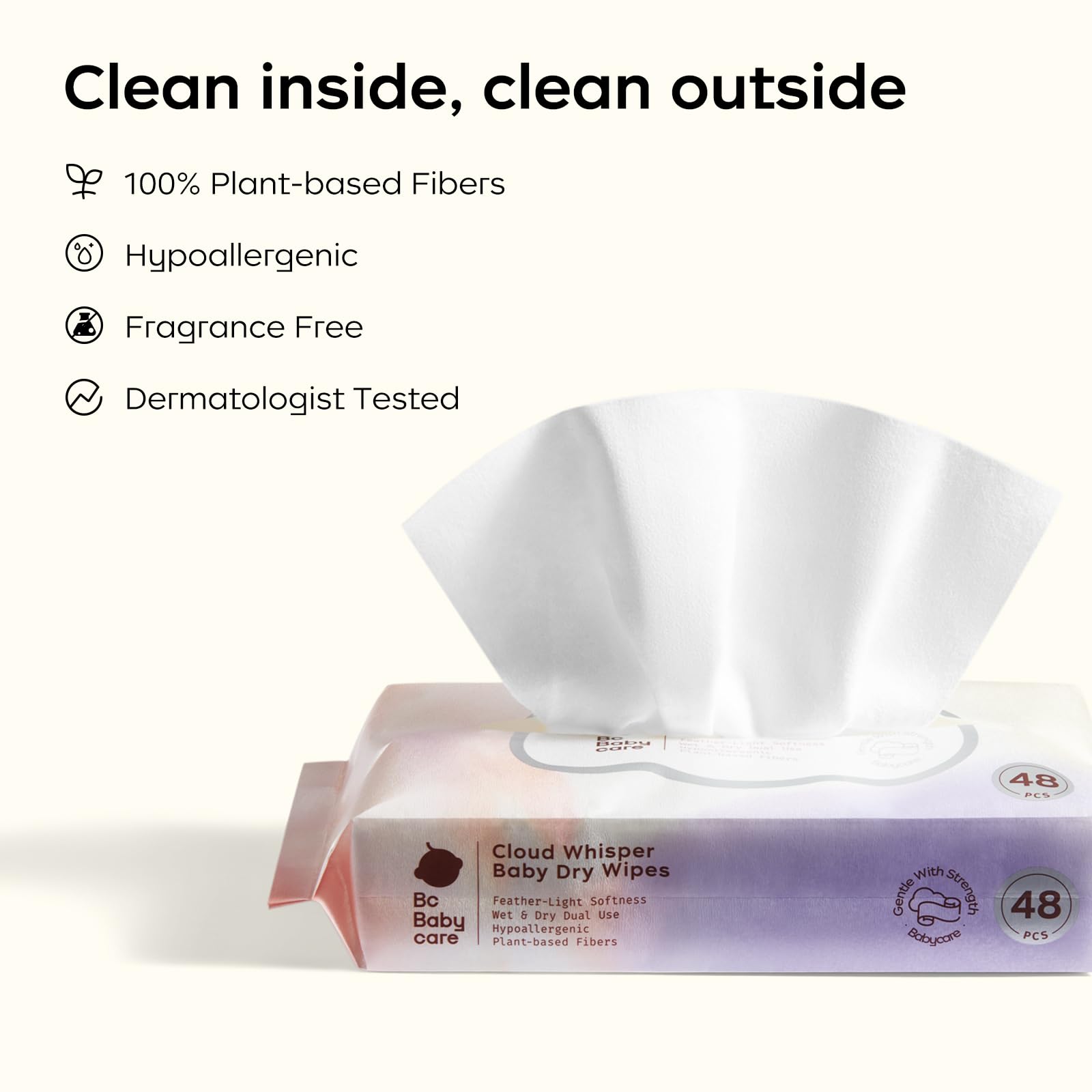 bc babycare dry wipes handle sticky fingers and small spills with ease.