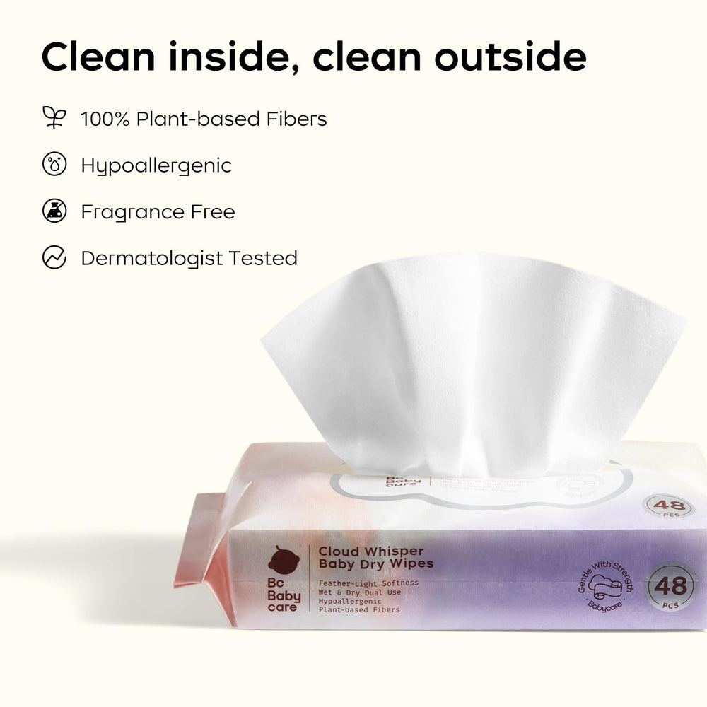 bc babycare dry wipes handle sticky fingers and small spills with ease.