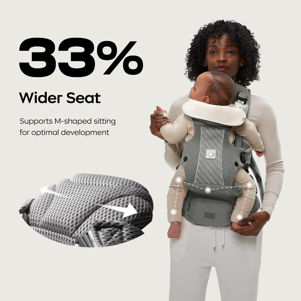 bc babycare Hexa seat-30-deg angle keeps baby snug and close