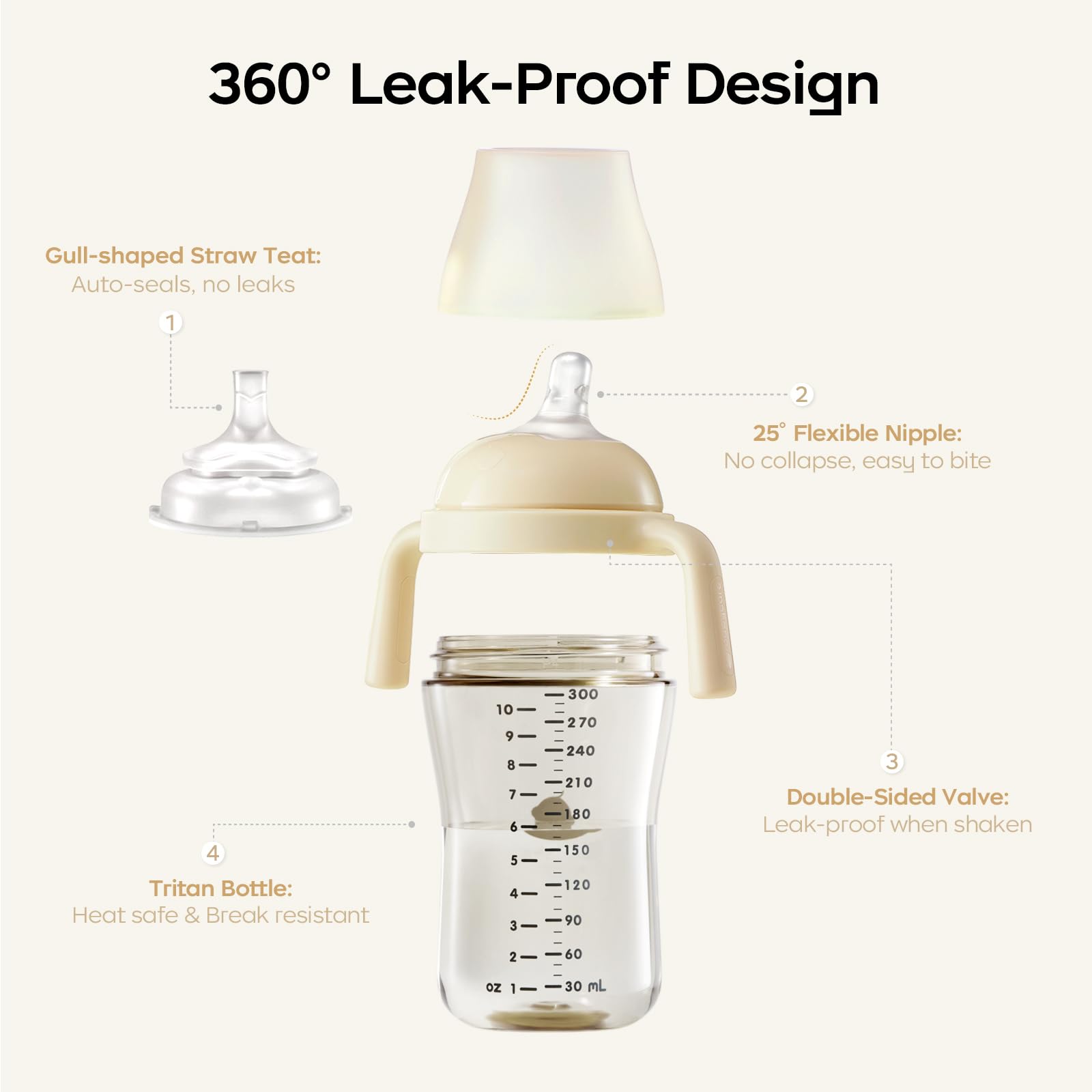 bc babycare sippy cup learner conical gravity ball aids sipping even when water level is low