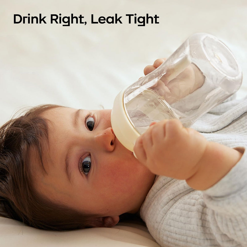 bc babycare sippy cup learner double-side outlet shows gentle flow for calm drinking
