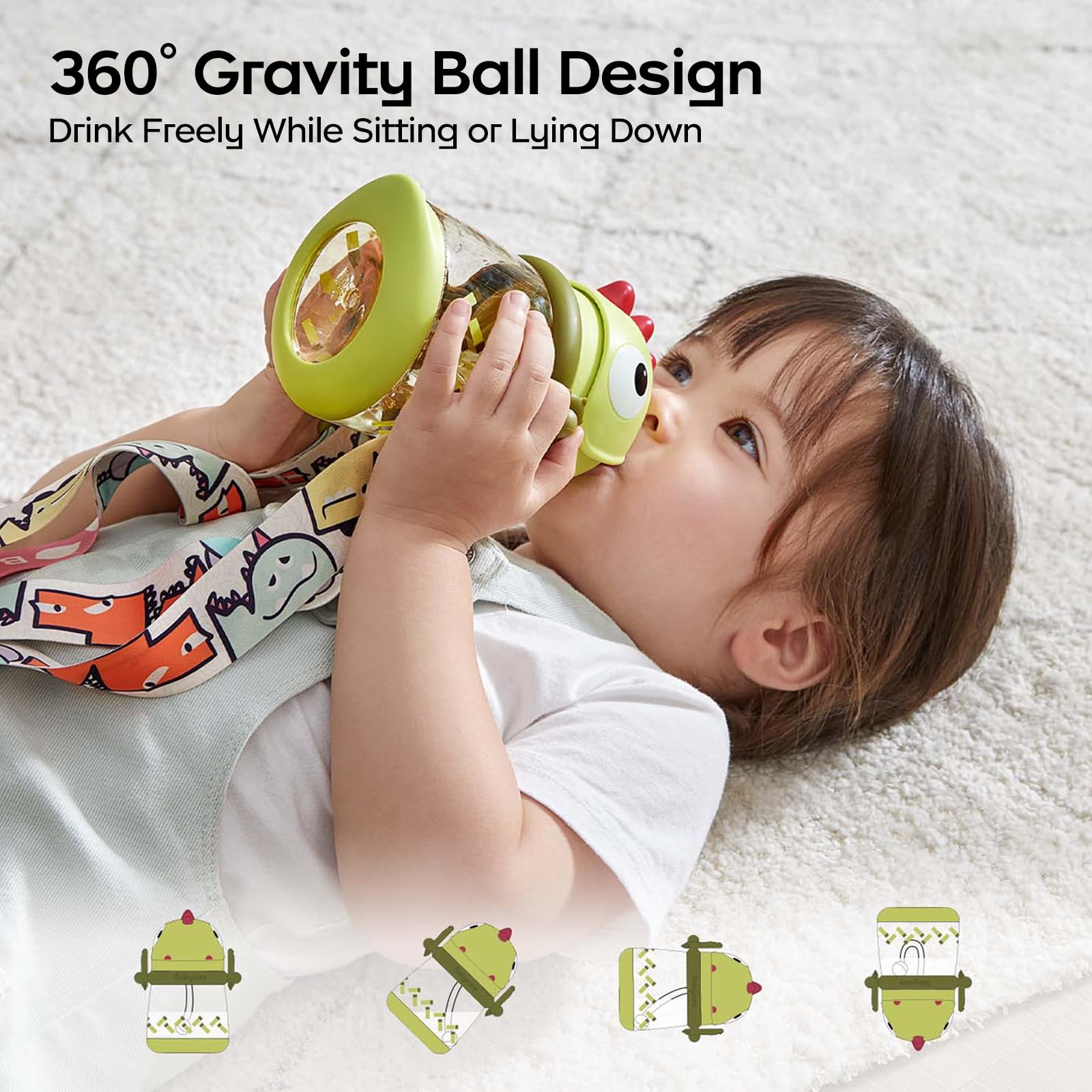 bc babycare straw sippy yellow tilt-friendly design for easy sipping