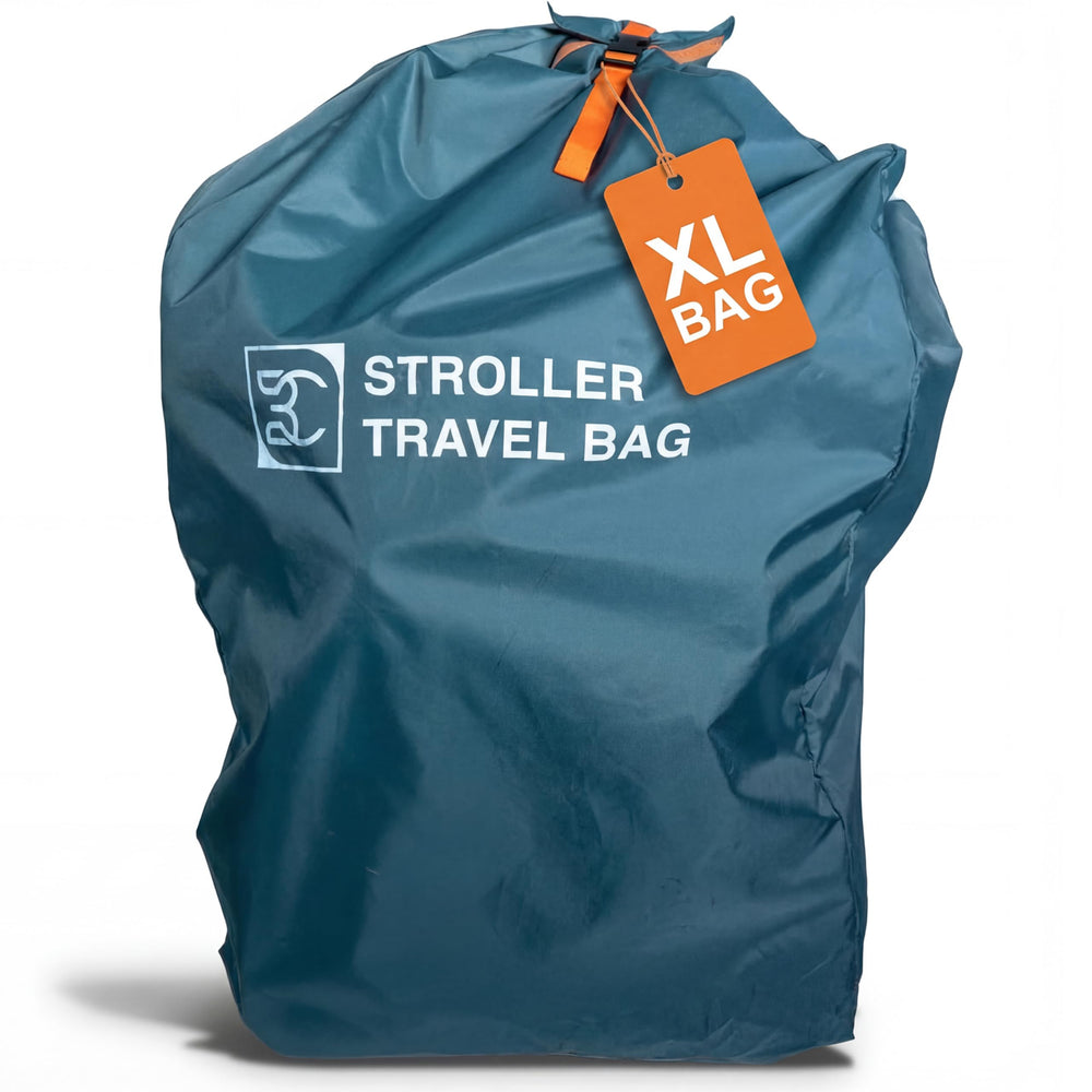 BC Extra Large Stroller Bag open with stroller for quick access and packing.