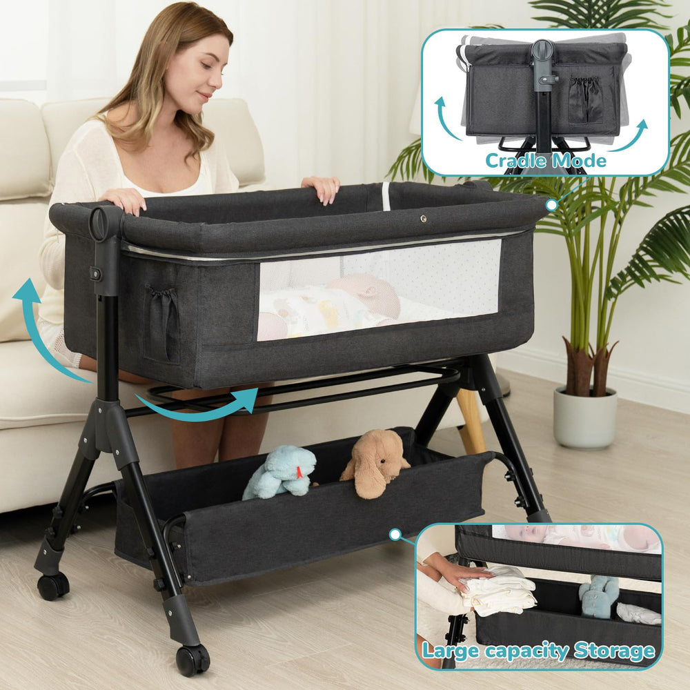 BCOL Bassinet side-sleeper mode ready for nighttime feeding and safe closeness