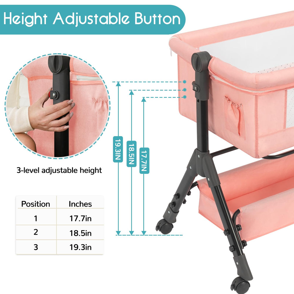 BCOL Baby Bassinet Sleeper bedside attachment for easy night feeds.