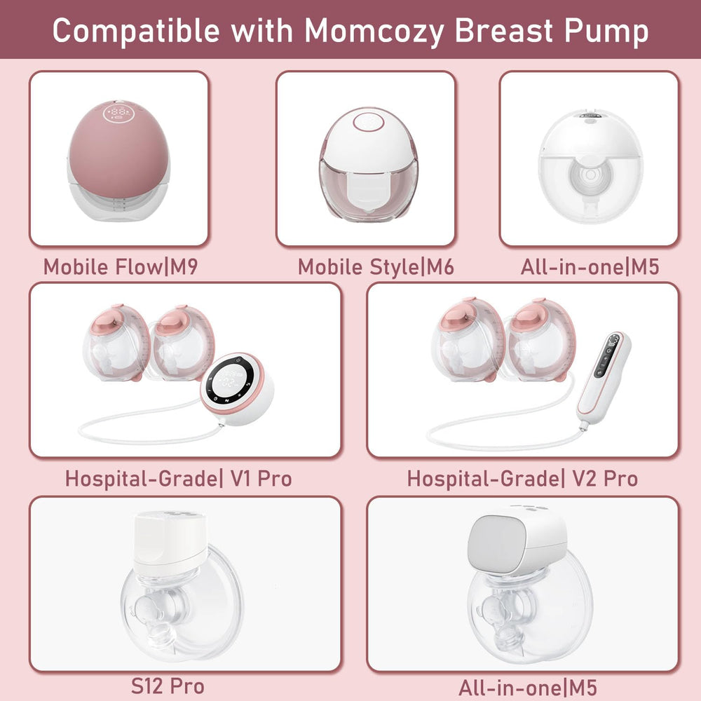 BDICOVE flange inserts highlight compatibility with Momcozy M9 and M6 pumps for customization.