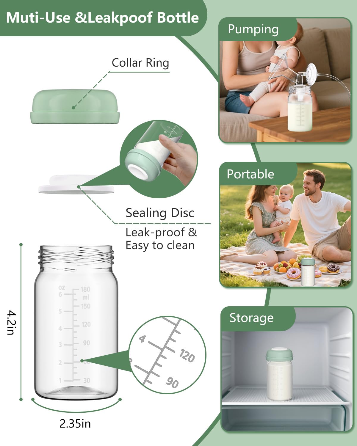 BDICOVE bottle with sealing disc prevents spills