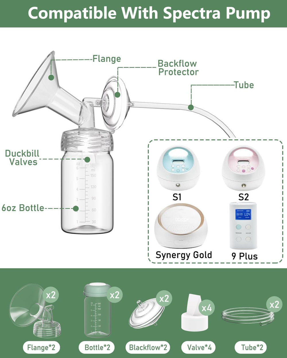 BDICOVE Spectra duckbill valves set with extra valve for reliable suction
