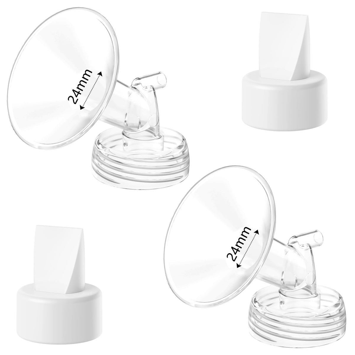 BDICOVE wide-mouth flange 24mm close-up for comfortable, efficient pumping with compatible bottles.