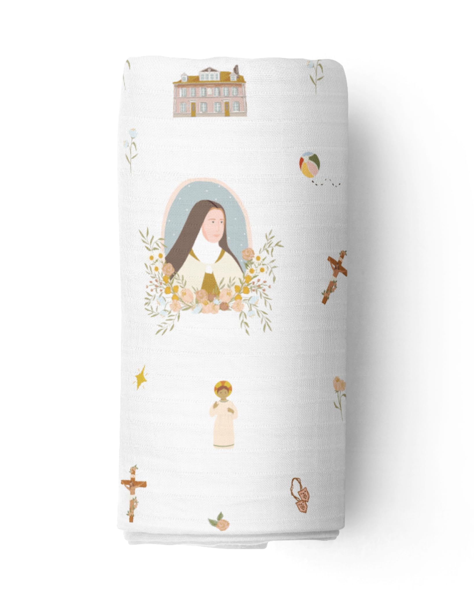 Be A Heart baptism gift swaddle featuring sentimental art and soft fabric for newborns