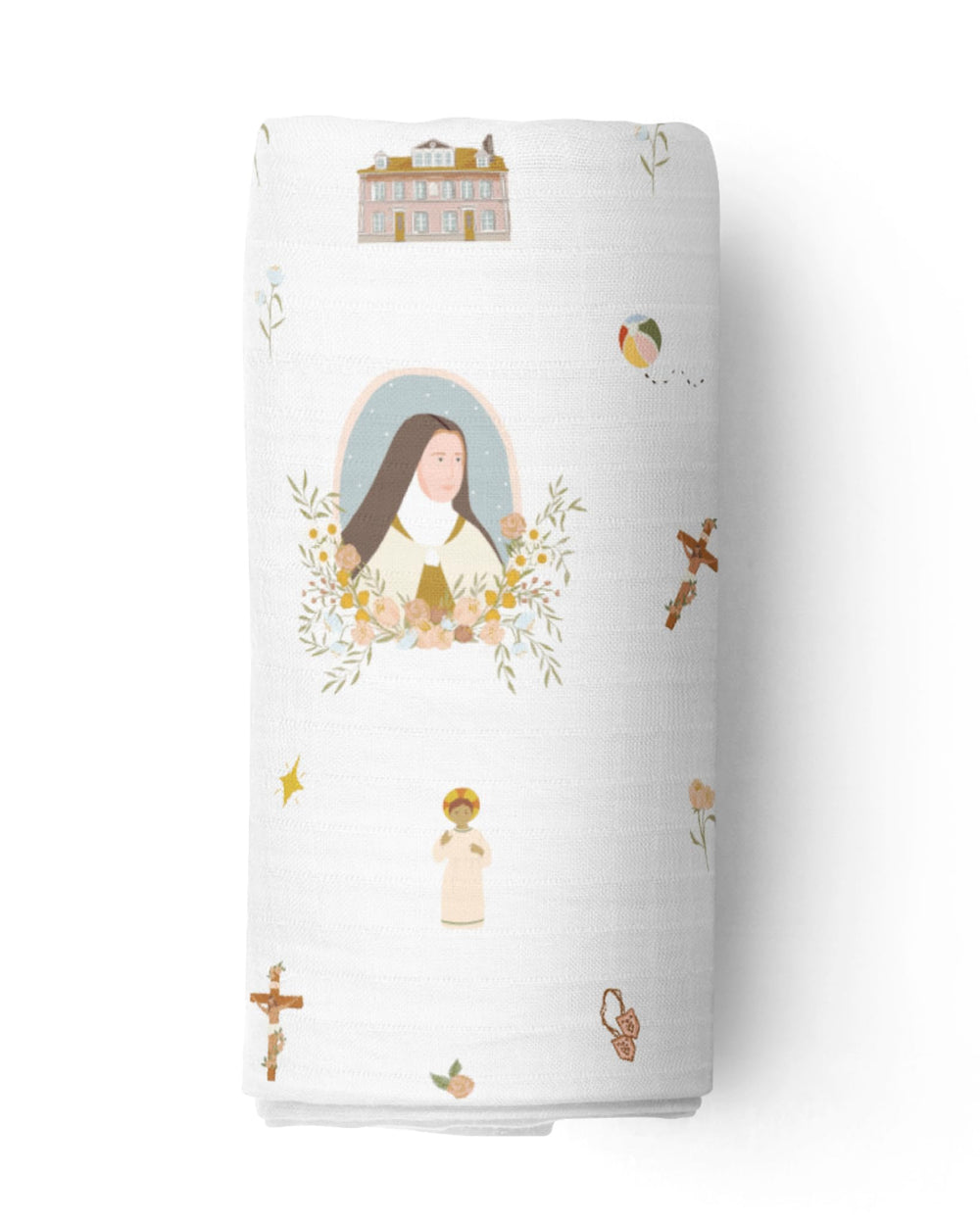 Be A Heart baptism gift swaddle featuring sentimental art and soft fabric for newborns