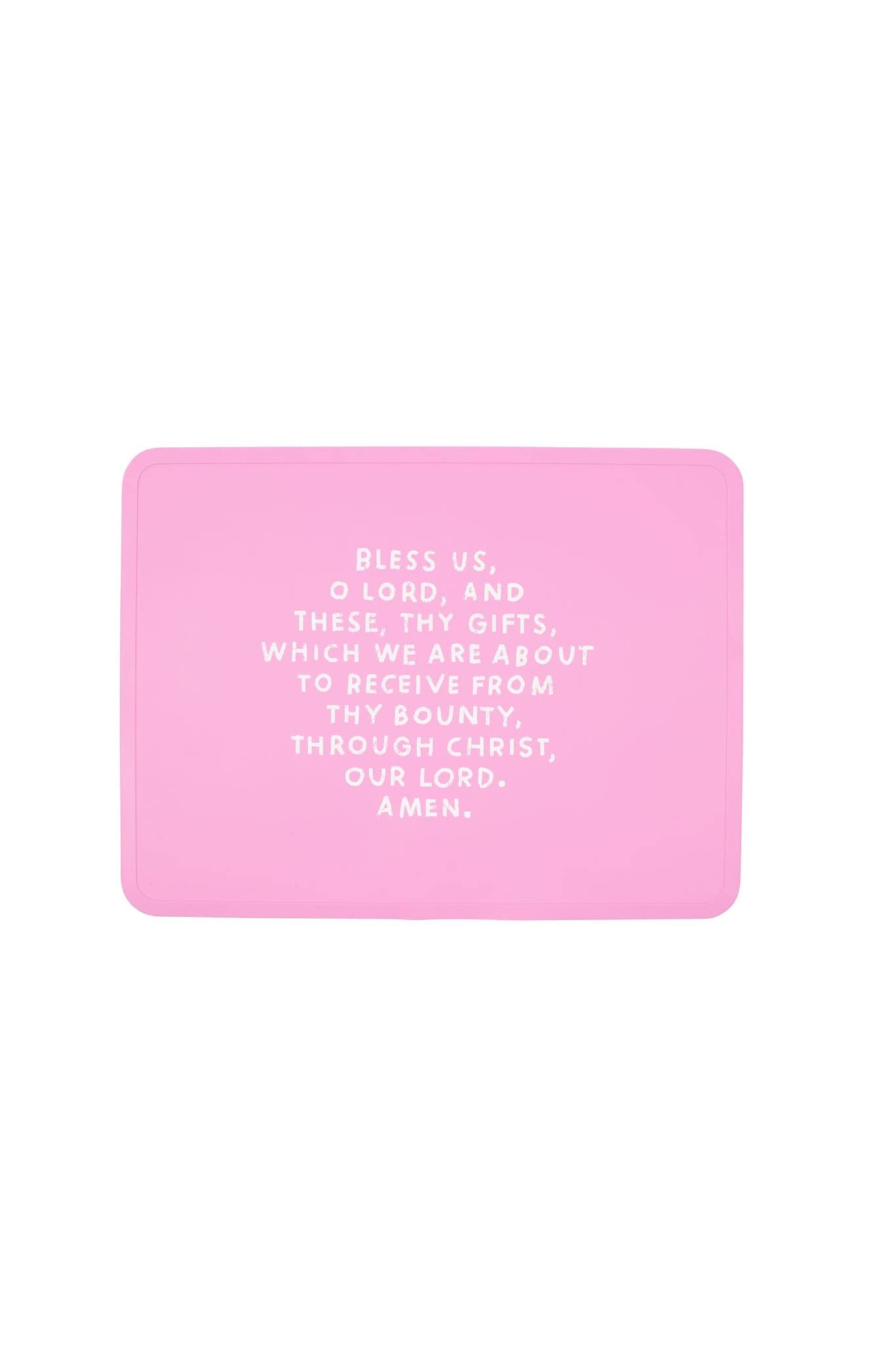 Be A Heart Bubblegum placemats flatlay shows vibrant non-slip design for mealtimes