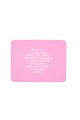 Be A Heart Bubblegum placemats flatlay shows vibrant non-slip design for mealtimes
