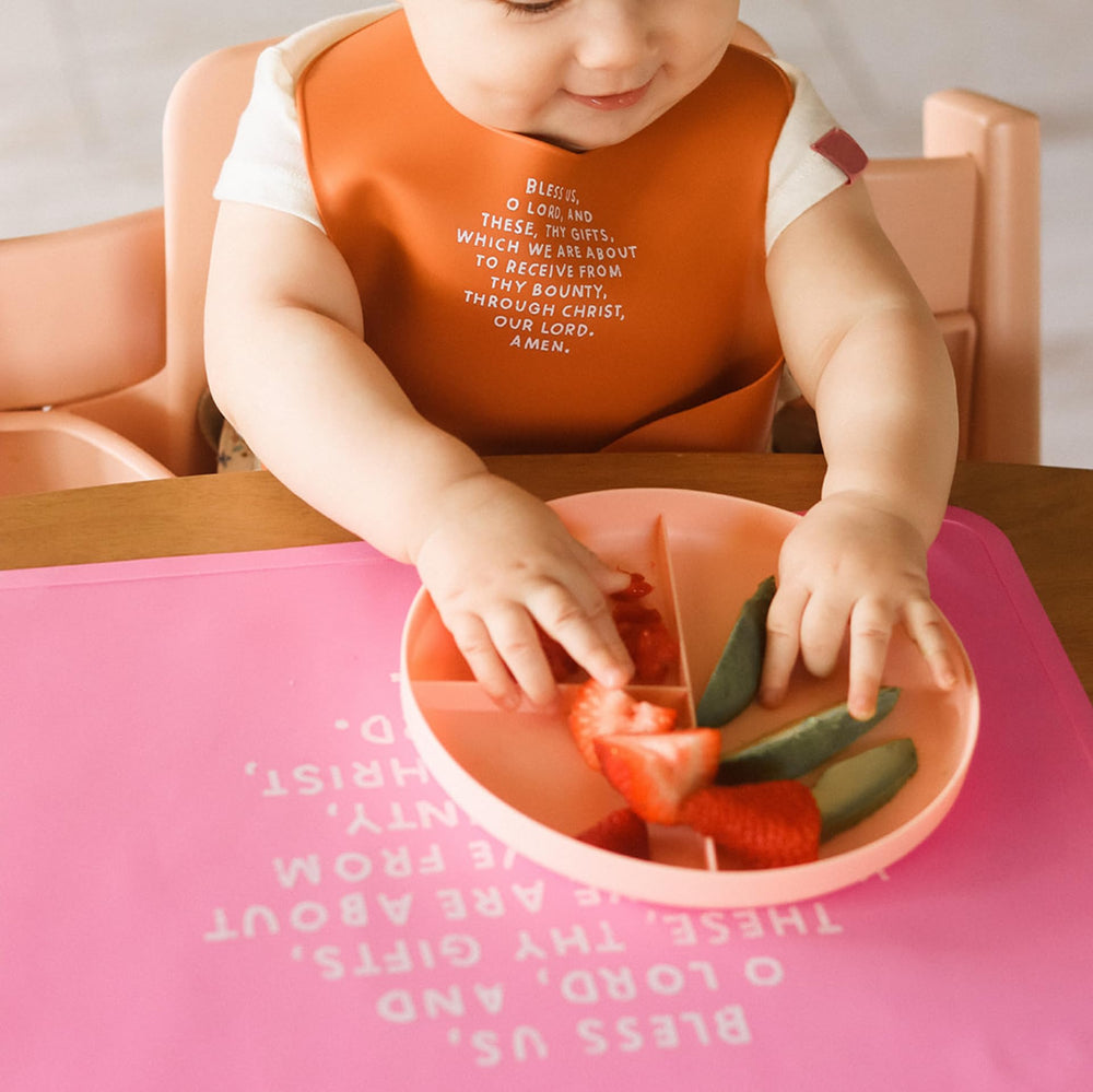 Be A Heart Bubblegum placemats non-slip bottom keeps mats in place on table