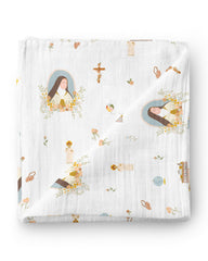 Be A Heart muslin swaddle blanket with breathable fabric for cozy newborn swaddling