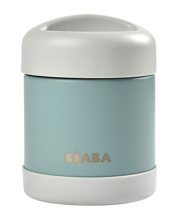 Beaba 10oz insulated jar close-up lid showing leakproof seal for on-the-go meals.