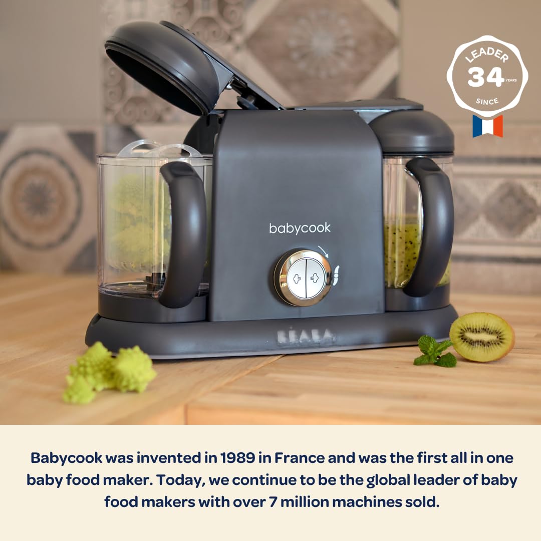 Beaba Babycook Duo 54 servings capacity enables batch prep for the week.