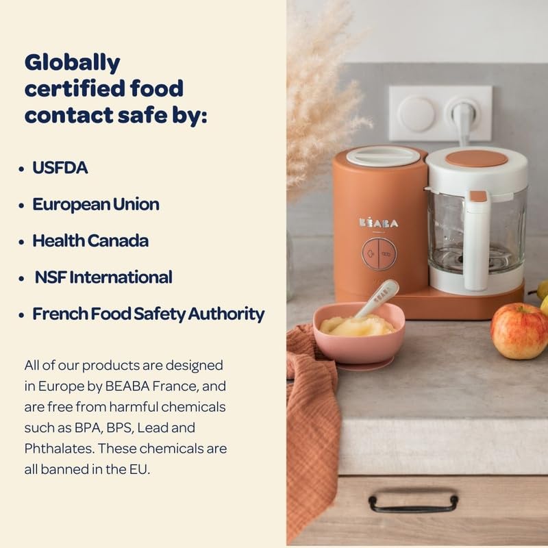 Beaba Babycook Neo delivers 34 servings in 20 minutes for weekly puree prep.