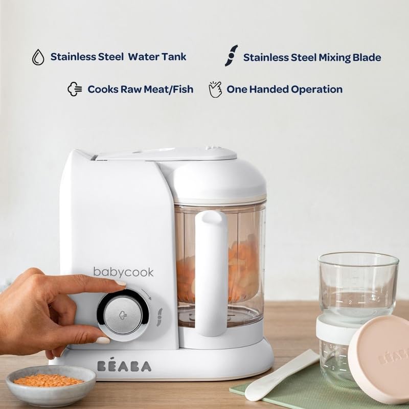 BEABA Babycook Solo safety lock ensures secure assembly.