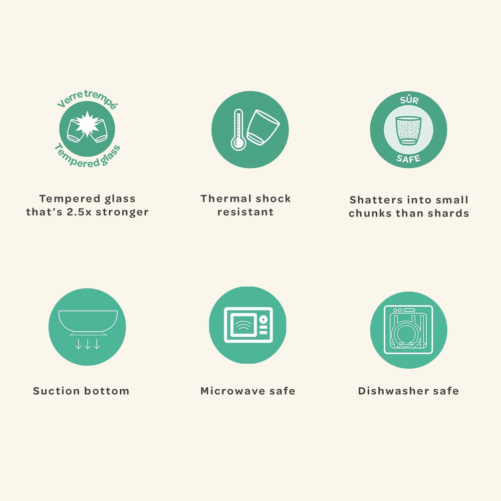 Beaba Rain dishwasher-safe glassware for easy cleanup