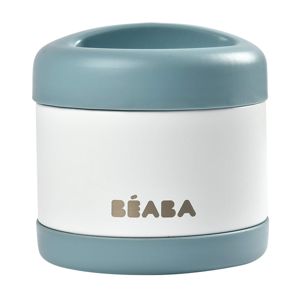 Beaba stainless steel insulated food jar 16oz front view showing durable lunch option.