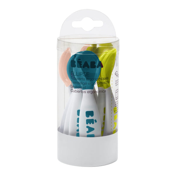 BEABA toddler spoons with ergonomic handles for easy self-feeding