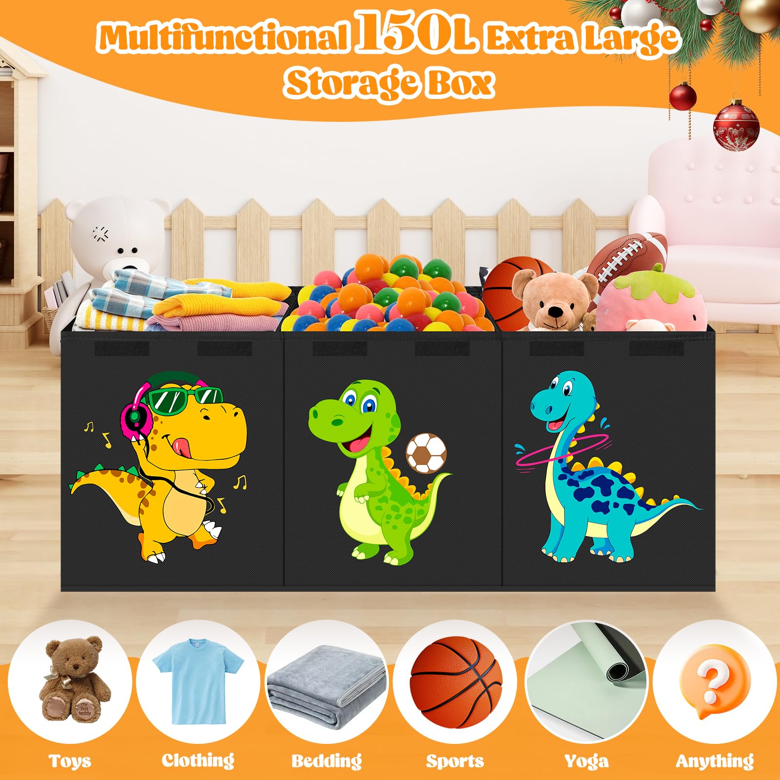 Beadsky Toy Box features child-friendly safety with soft edges for little hands.