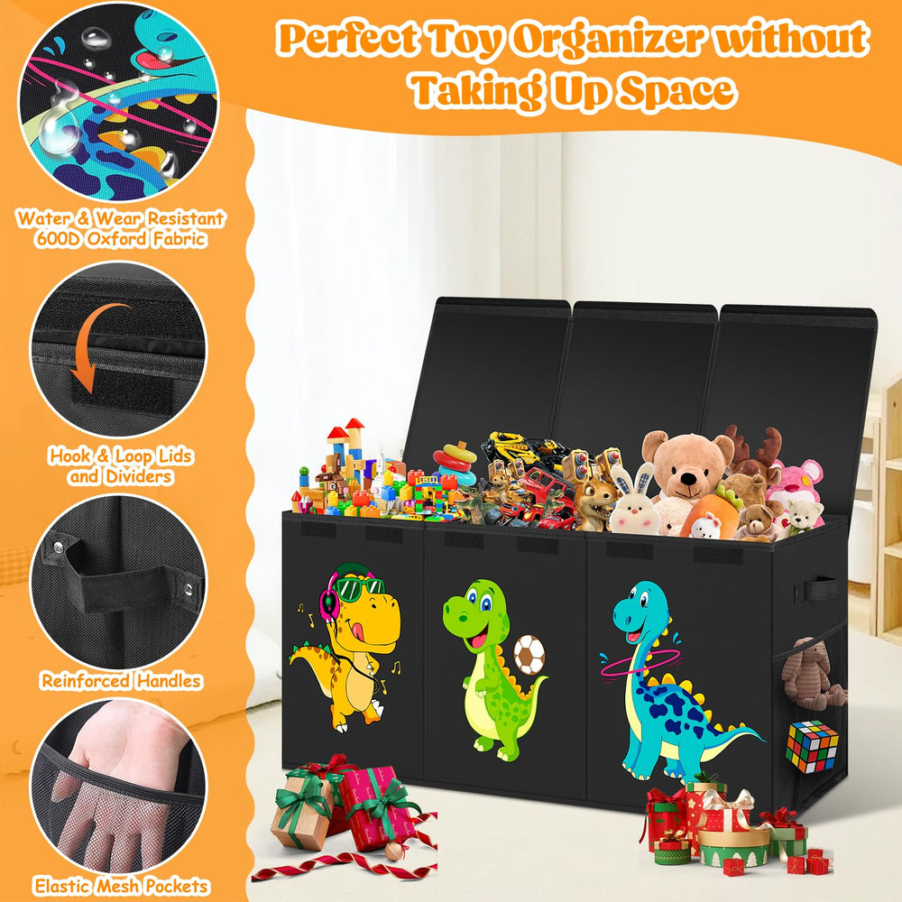 Beadsky toy box folds flat for compact storage when not in use.