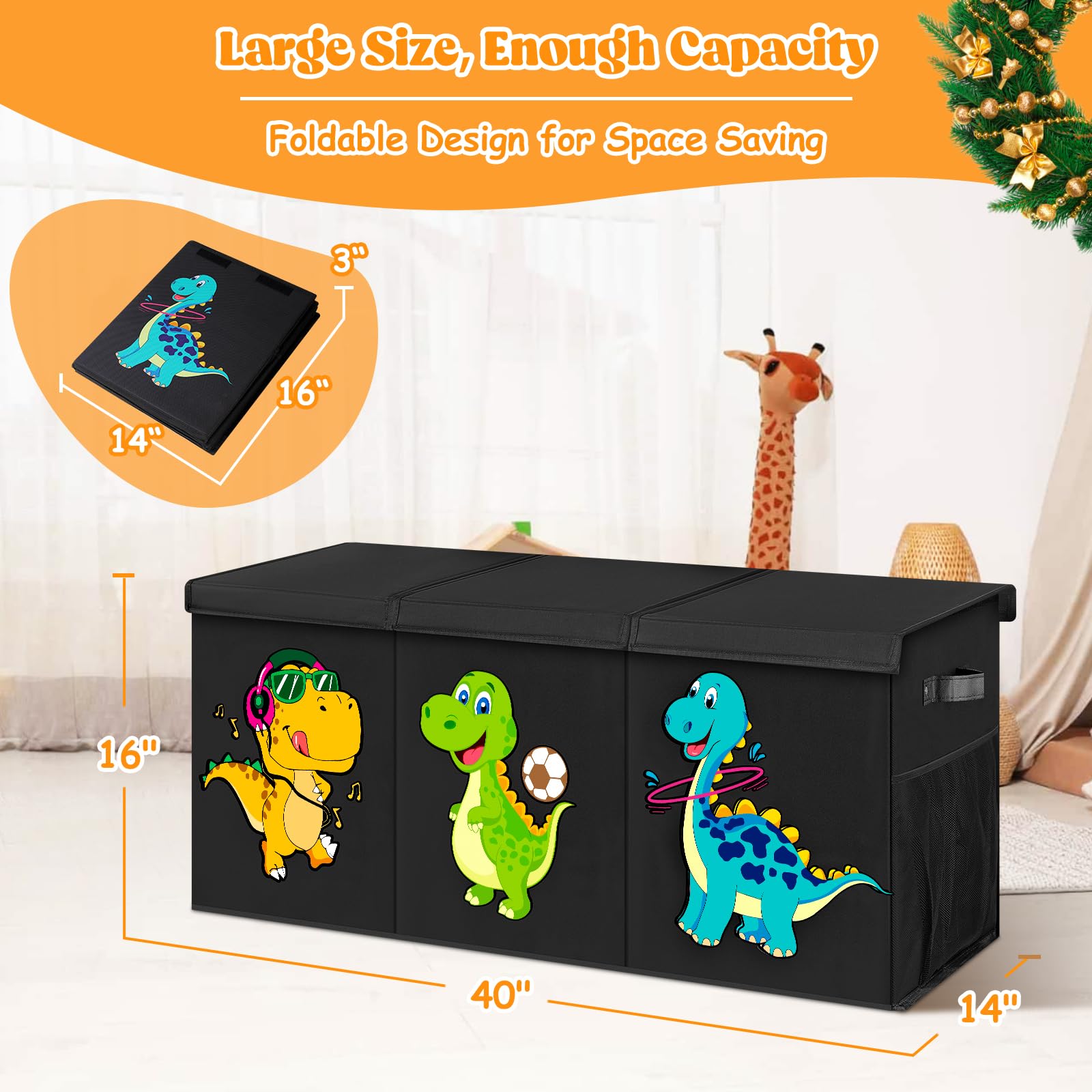 Beadsky Collapsible toy chest keeps items accessible for quick cleanup.