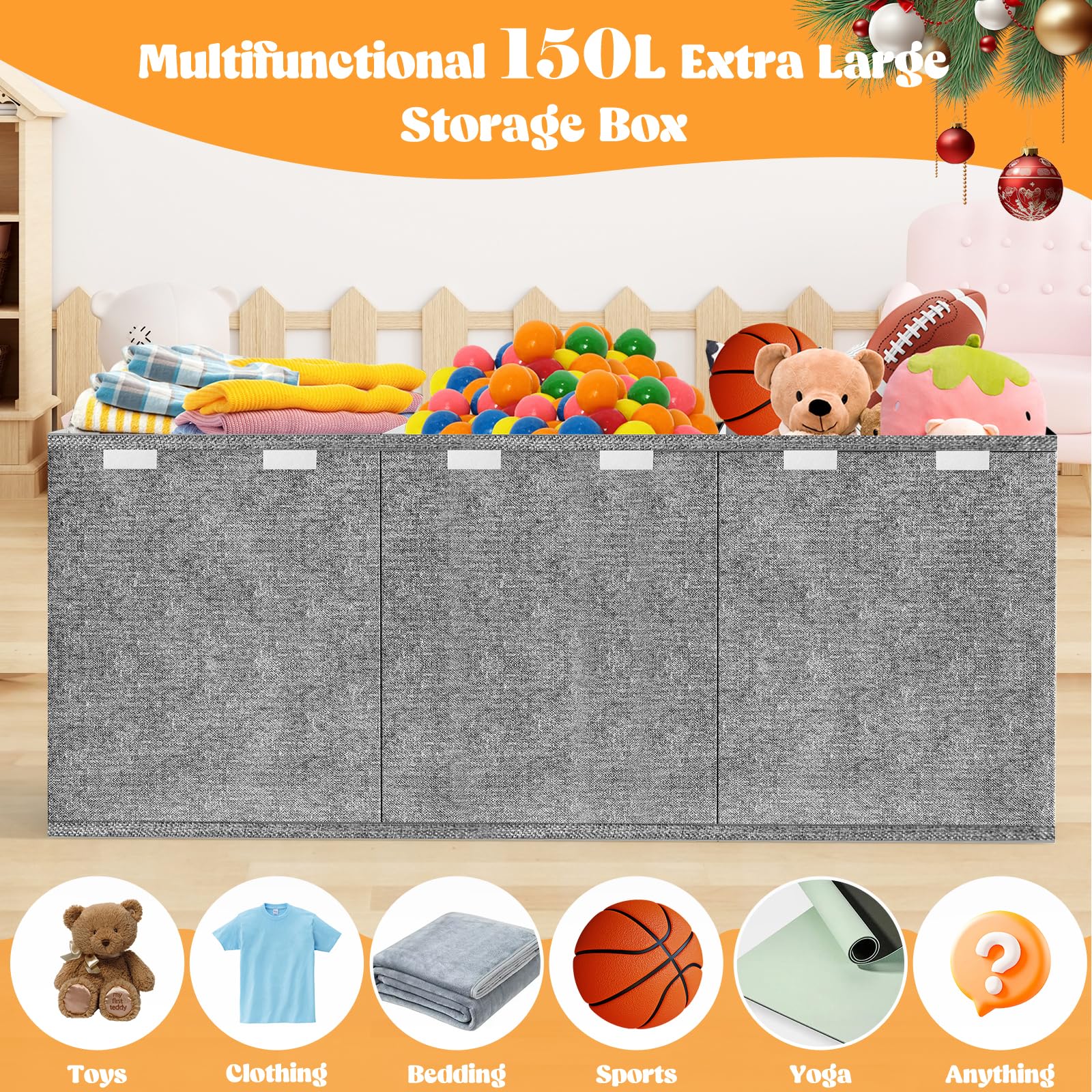 Beadsky toy box uses durable non-woven fabric for daily use.