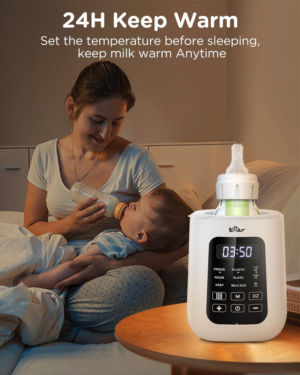 Bear warmer with automatic shut-off to prevent overheating