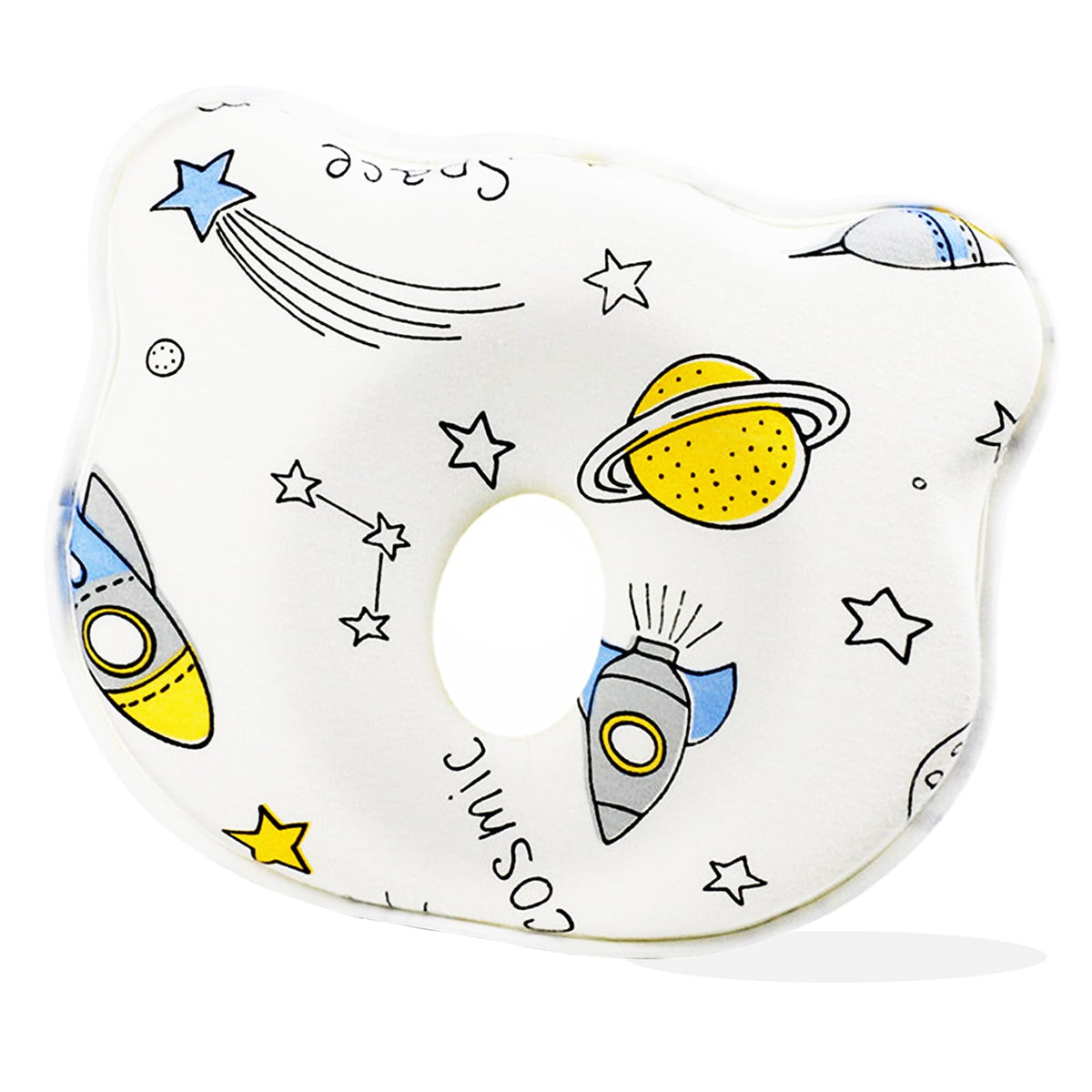Bear Baby Pillow soft shape close-up showing memory foam support for infant comfort.