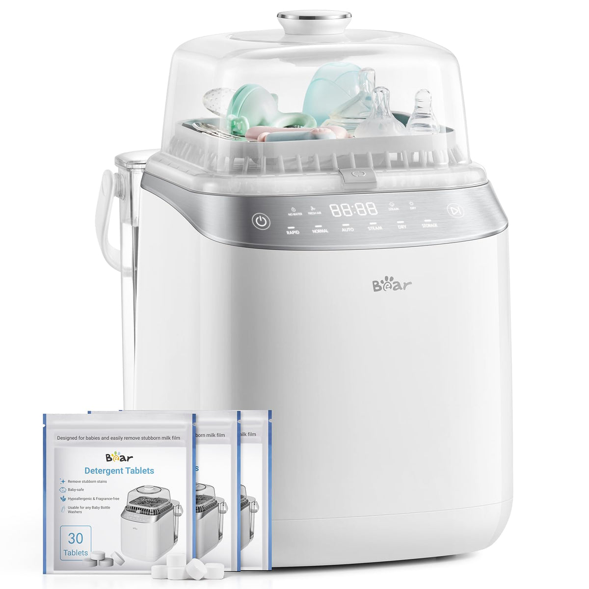 Bear Bottle Washer Pro front view showing compact all-in-one design for small kitchens.