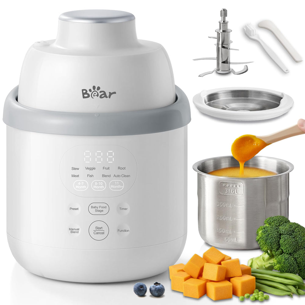 Bear NutriEase steamer-bowl showing compact design for quick baby meals