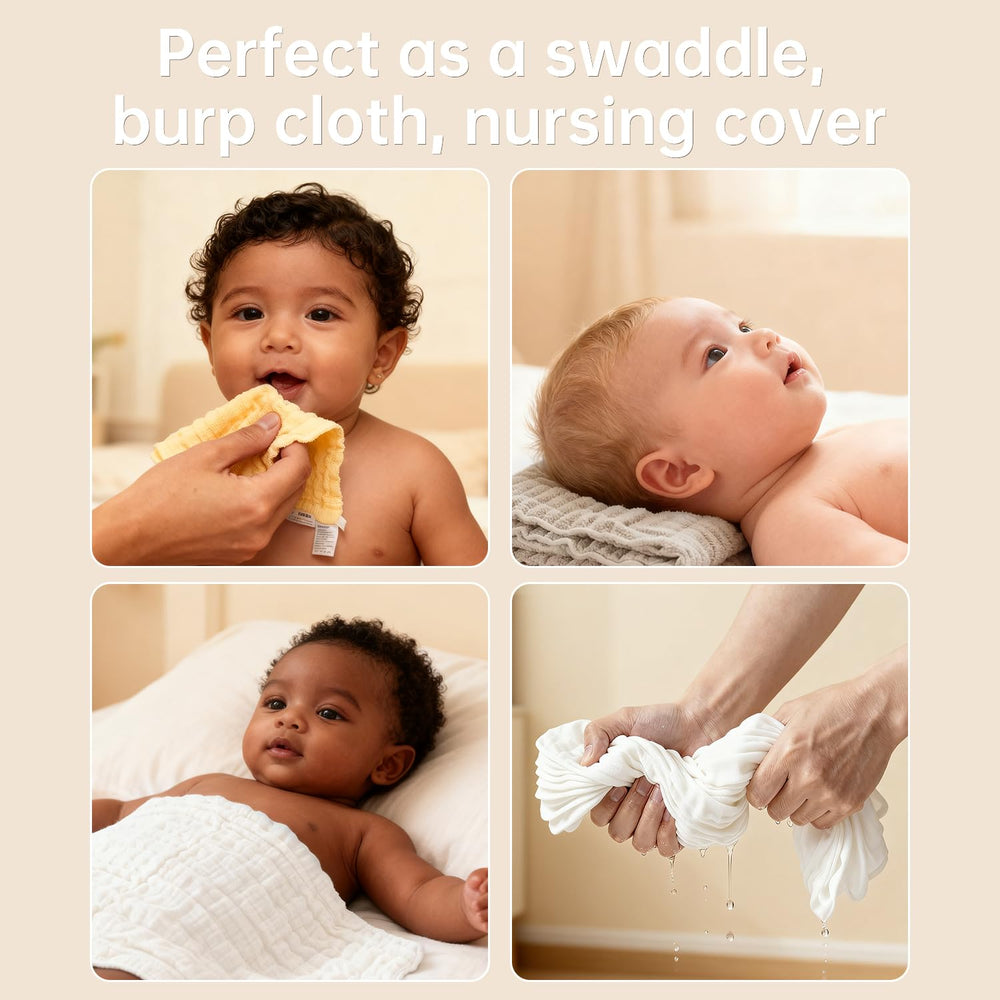 Bear Rocket yellow washcloths add color and quick moisture absorption for everyday messes.