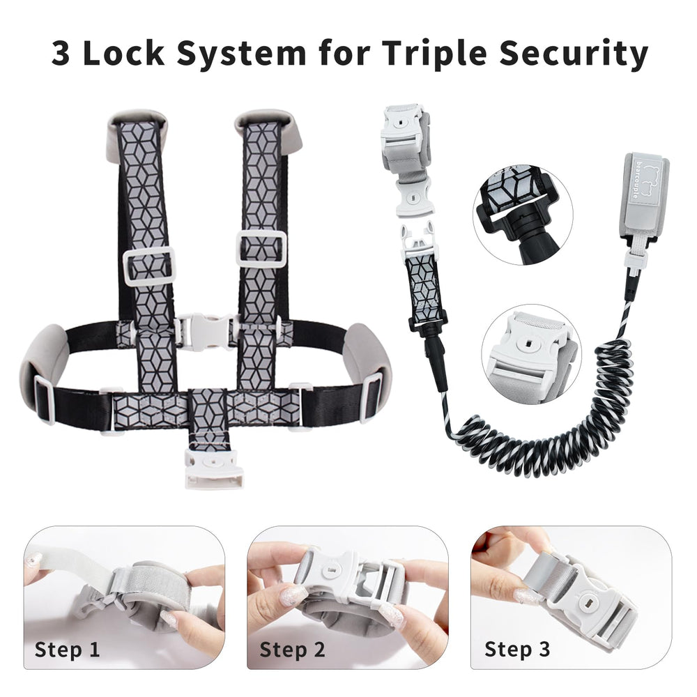 BearCouple 360° rotating clasp reduces tangles during busy play.